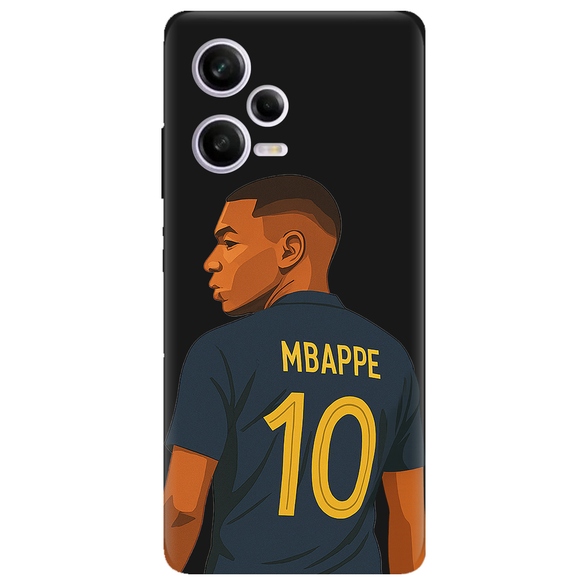 Чехол для Xiaomi Redmi Note 12 Pro 5G черный матовый soft touch Mbappe - фото 1 - Чехлы для телефонов