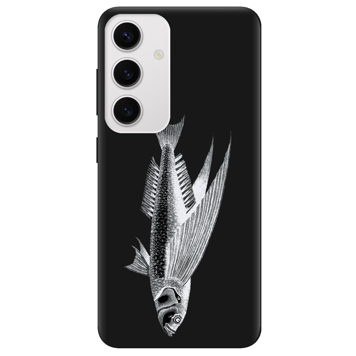 Чохол для Samsung Galaxy S25 чорний матовий soft touch Срібний трофей - фото 1 - Чохли для телефонів