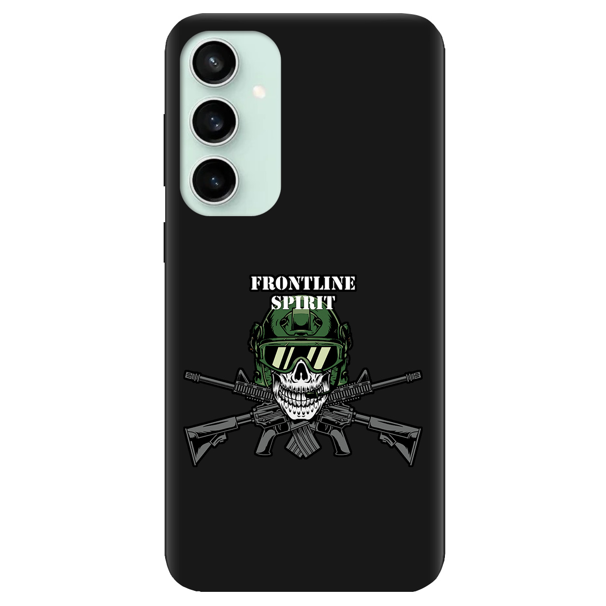 Чехол для Samsung Galaxy S23 FE черный матовый soft touch Дух фронту - фото 1 - Чехлы для телефонов