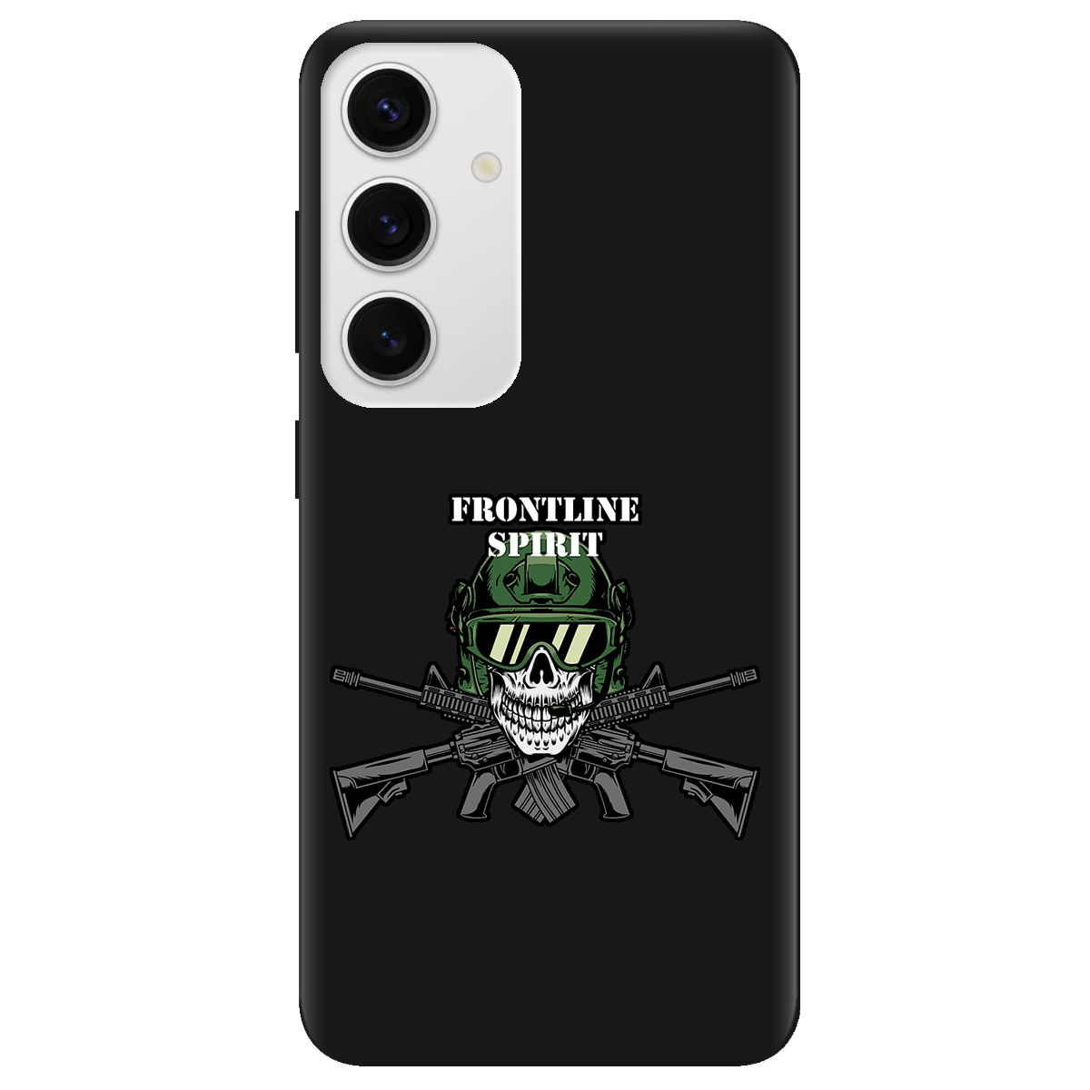 Чехол для Samsung Galaxy S24 черный матовый soft touch Дух фронту - фото 1 - Чехлы для телефонов