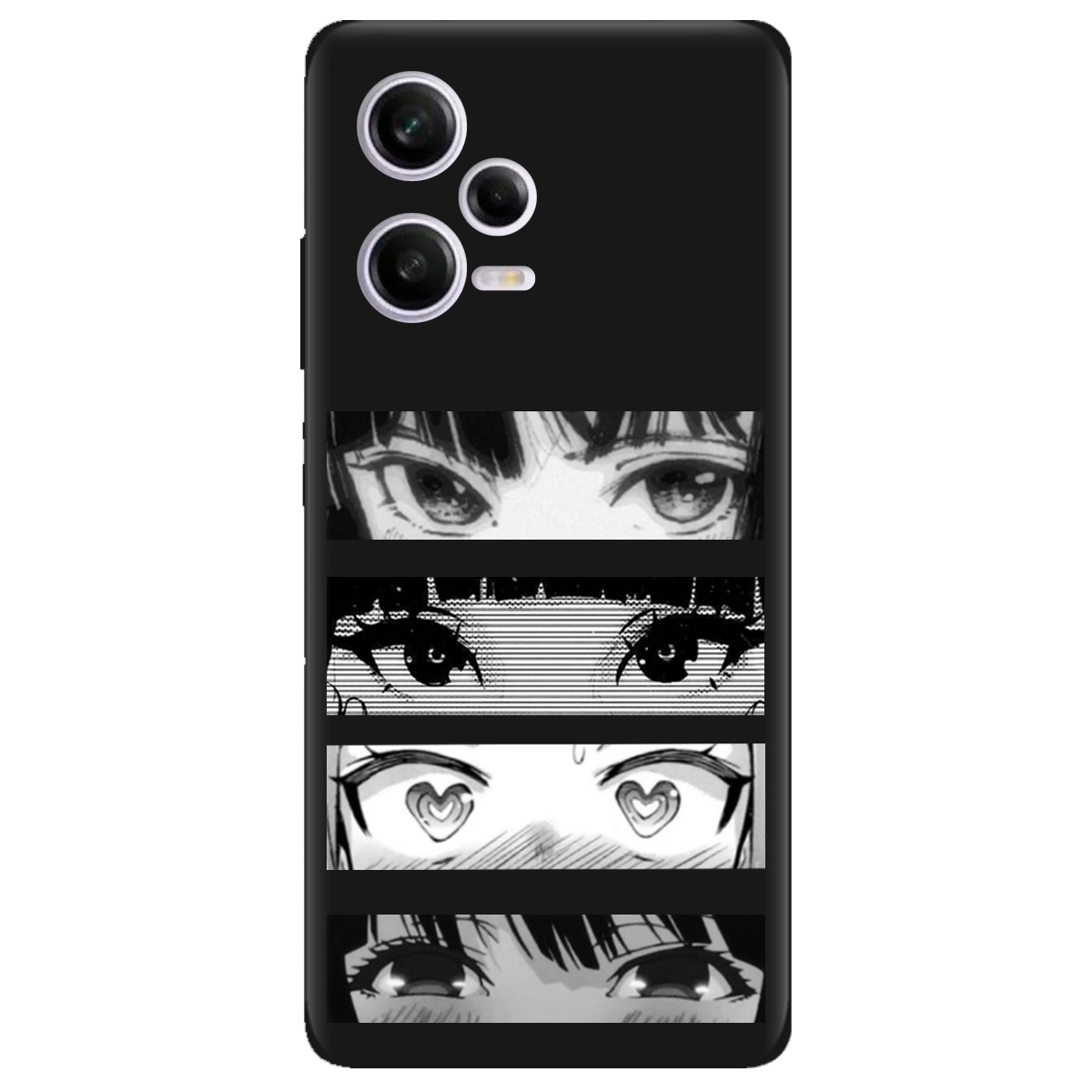 Чехол для Xiaomi Redmi Note 12 Pro 5G черный матовый soft touch Закохані очі - фото 1 - Чехлы для телефонов