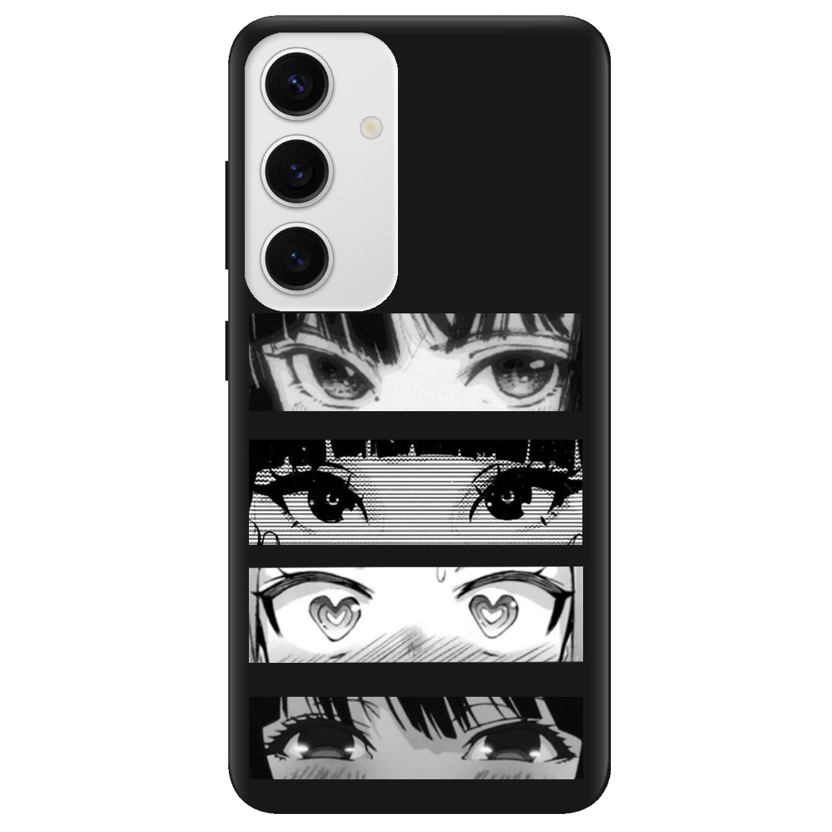 Чехол для Samsung Galaxy S25 черный матовый soft touch Закохані очі - фото 1 - Чехлы для телефонов