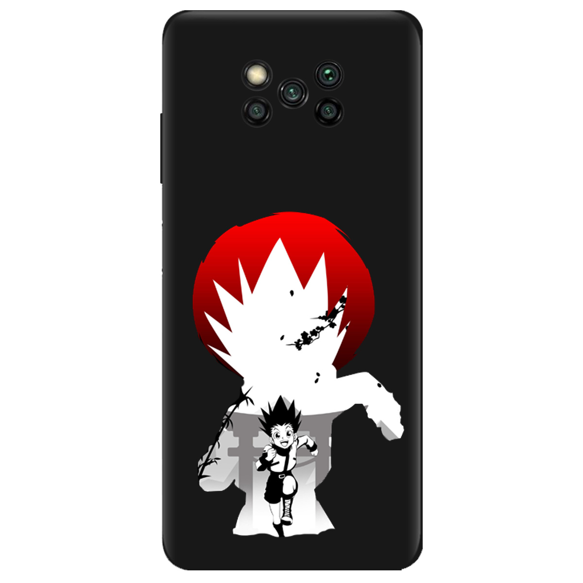 Чехол для Xiaomi Poco X3 черный матовый soft touch Гон - фото 1 - Чехлы для телефонов