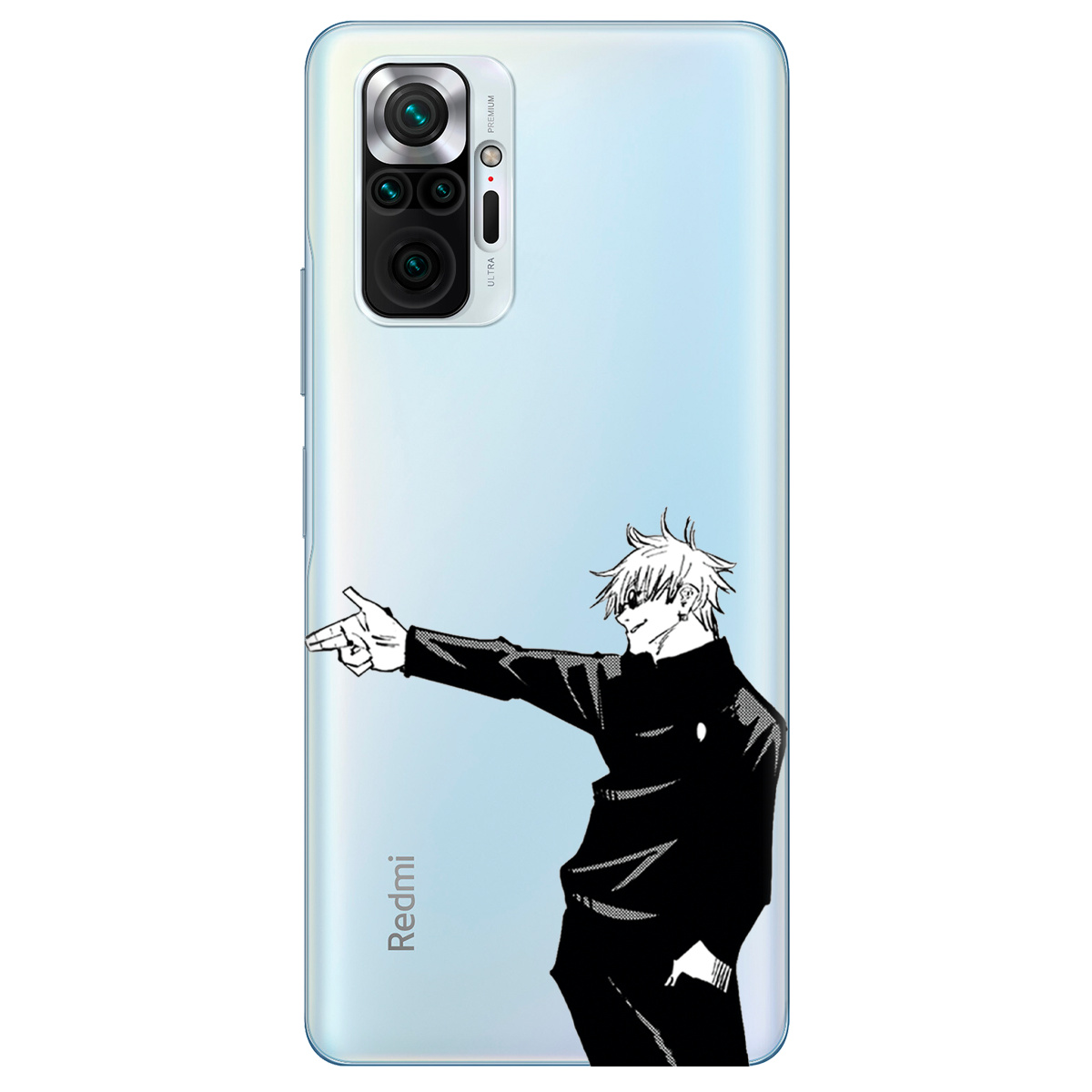 Чехол для Xiaomi Redmi Note 10 Pro прозрачный Годжо Сатору - фото 1 - Чехлы для телефонов
