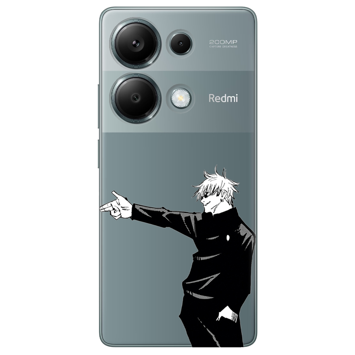 Чехол для Xiaomi Redmi Note 13 Pro 4G прозрачный Годжо Сатору - фото 1 - Чехлы для телефонов