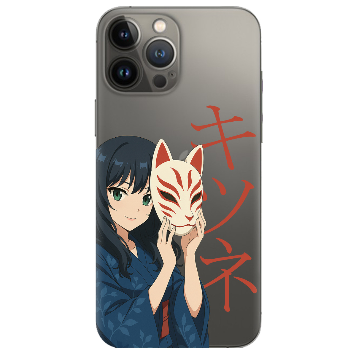 Чохол для Apple iPhone 13 Pro прозорий Кітсуне - фото 1 - Чохли для телефонів