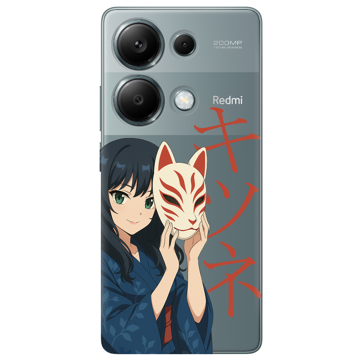 Чехол для Xiaomi Redmi Note 13 Pro 4G прозрачный Кітсуне - фото 1 - Чехлы для телефонов