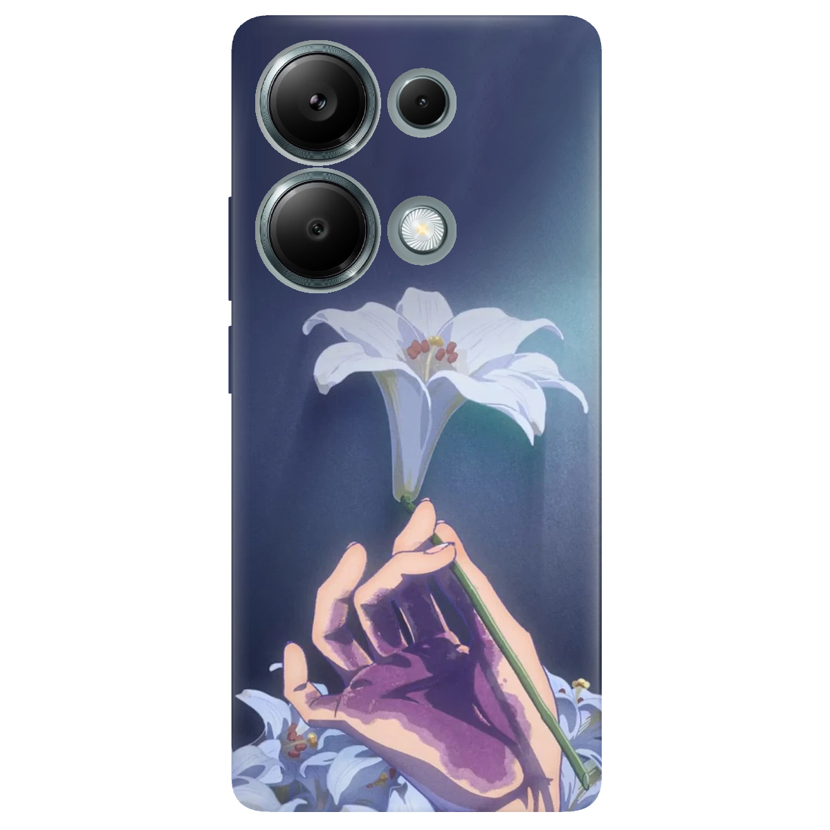 Чехол для Xiaomi Redmi Note 13 Pro 4G прозрачный White blossoms - фото 1 - Чехлы для телефонов