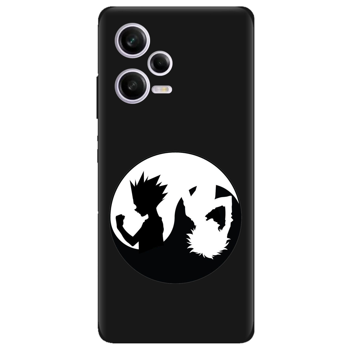 Чехол для Xiaomi Redmi Note 12 Pro 5G черный матовый soft touch Ying Yang Hunter x Hunter - фото 1 - Чехлы для телефонов