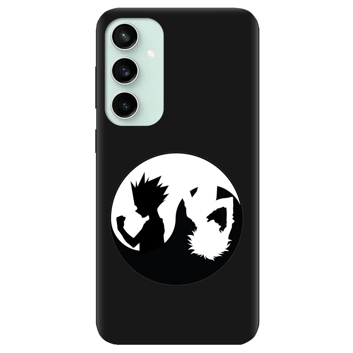 Чохол для Samsung Galaxy S23 FE чорний матовий soft touch Ying Yang Hunter x Hunter - фото 1 - Чохли для телефонів