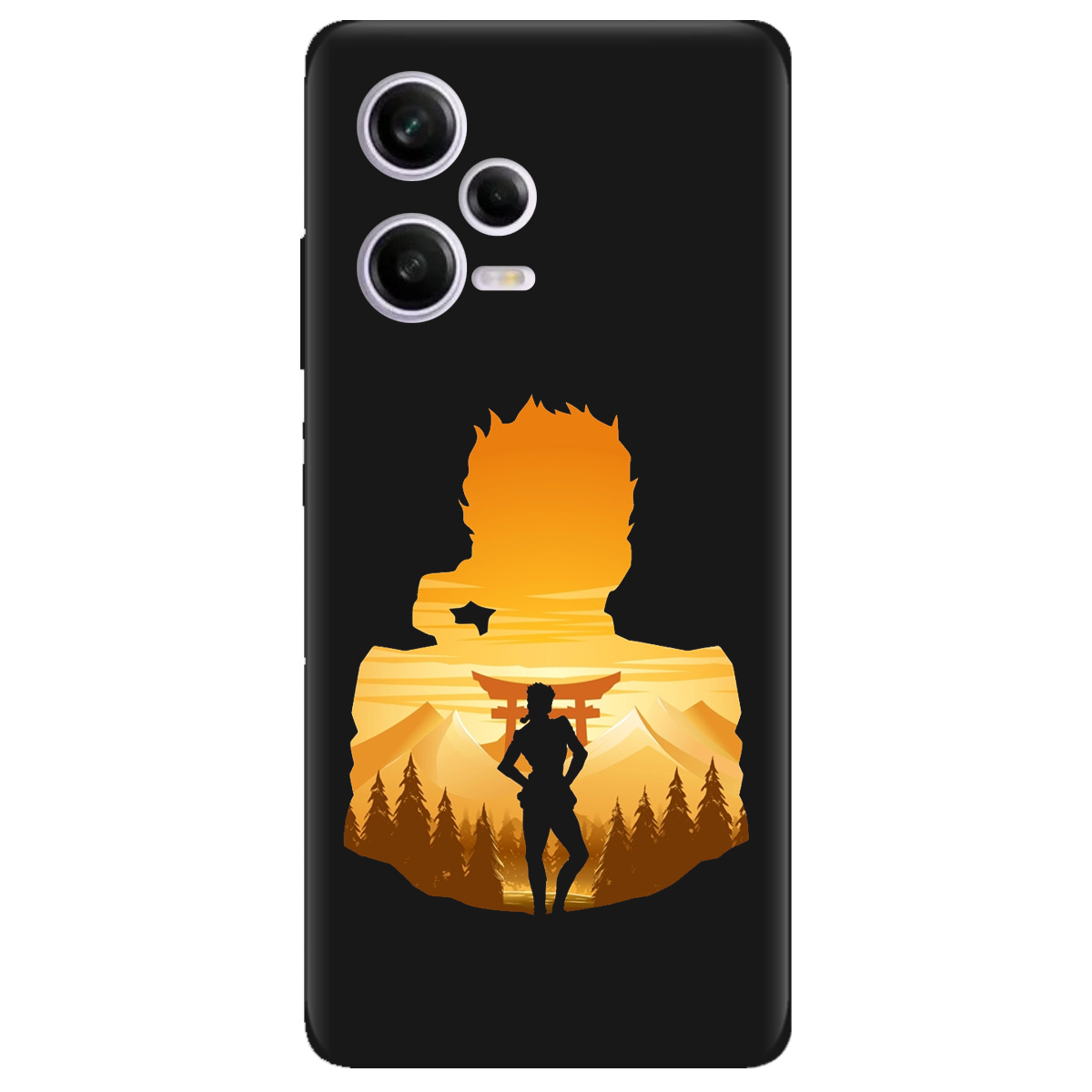 Чохол для Xiaomi Redmi Note 12 Pro 5G чорний матовий soft touch JoJo Giorno Giovanna - фото 1 - Чохли для телефонів