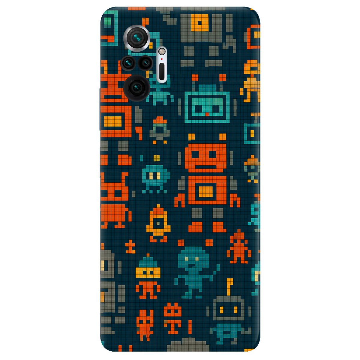 Чохол для Xiaomi Redmi Note 10 Pro прозорий Піксельні роботи - фото 1 - Чохли для телефонів
