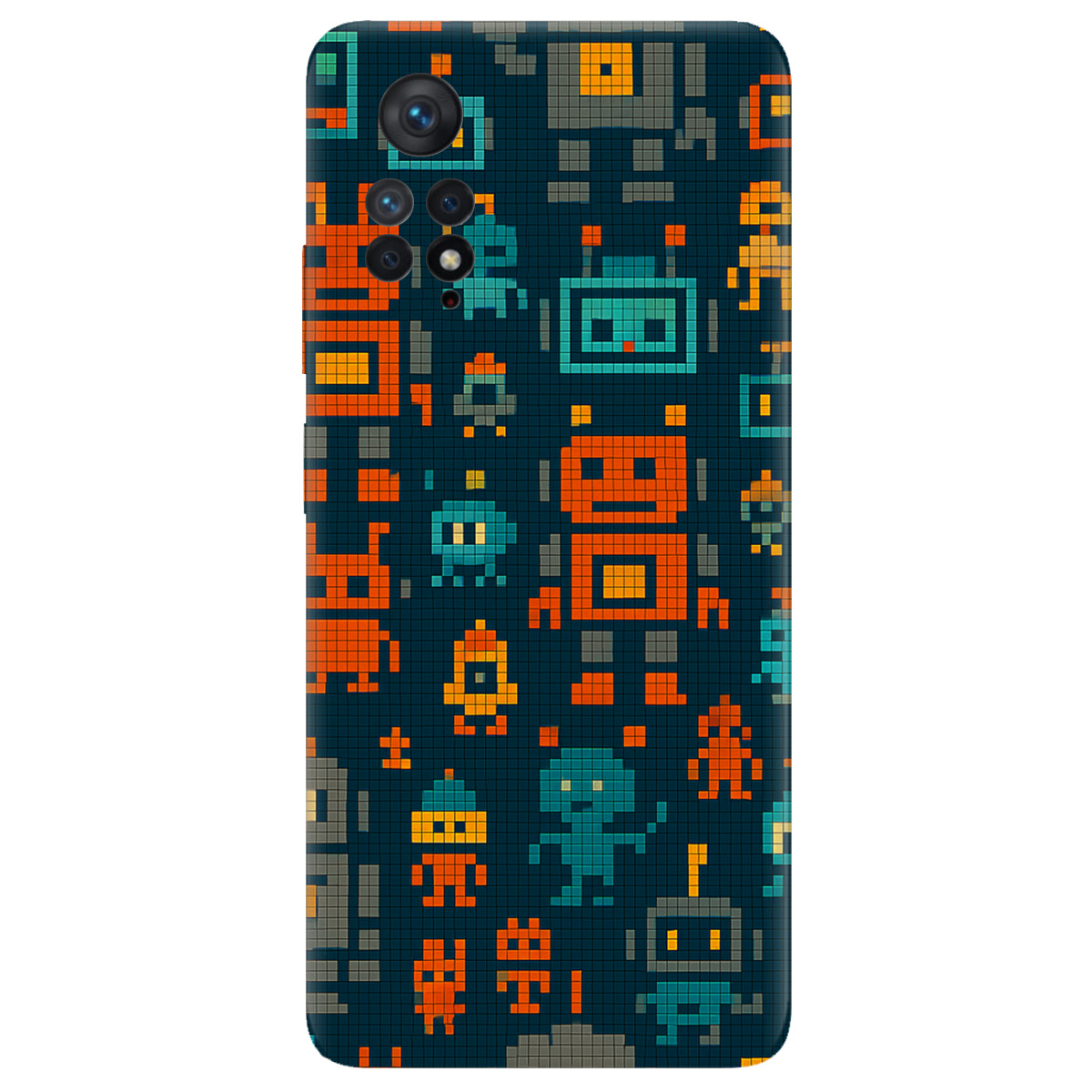 Чохол для Xiaomi Redmi Note 11 Pro прозорий Піксельні роботи - фото 1 - Чохли для телефонів