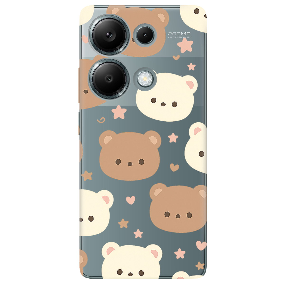 Чохол для Xiaomi Redmi Note 13 Pro 4G прозорий Плюшеві ведмедики - фото 1 - Чохли для телефонів