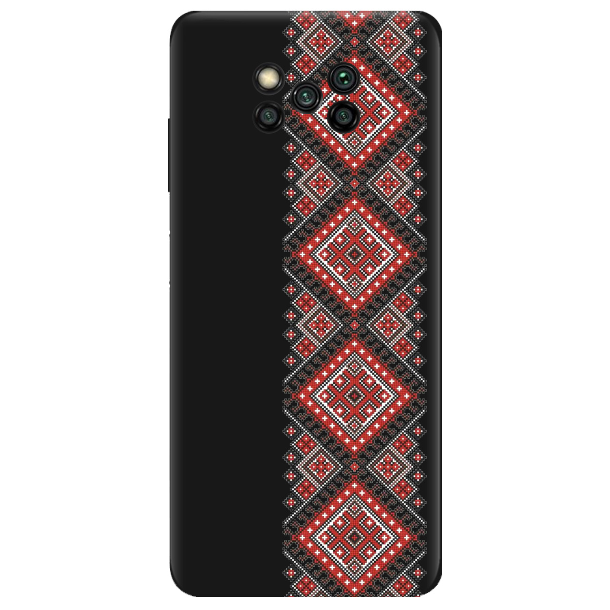 Чохол для Xiaomi Poco X3 чорний матовий soft touch Вишиванка - фото 1 - Чохли для телефонів
