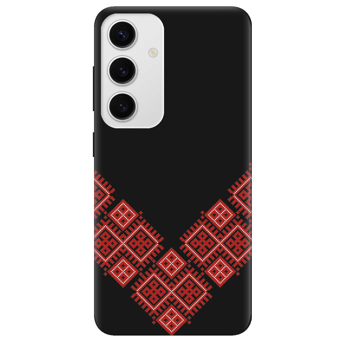 Чехол для Samsung Galaxy S25 черный матовый soft touch Вышитая судьба - фото 1 - Чехлы для телефонов