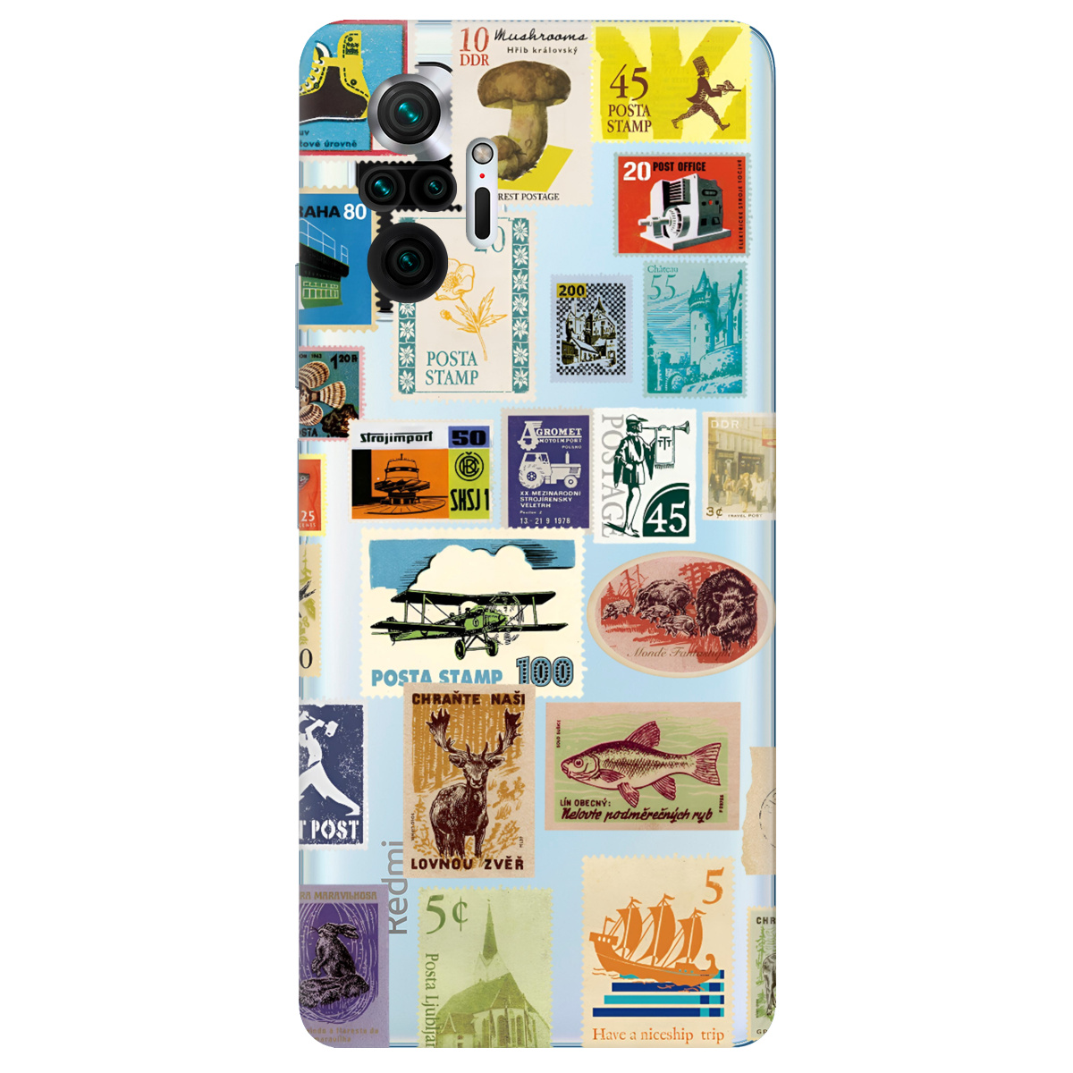 Чехол для Xiaomi Redmi Note 10 Pro прозрачный Почтовая классика - фото 1 - Чехлы для телефонов