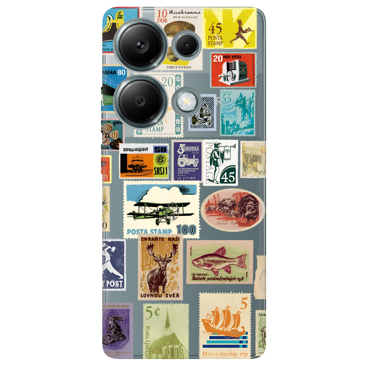 Чехол для Xiaomi Redmi Note 13 Pro 4G прозрачный Почтовая классика - фото 1 - Чехлы для телефонов