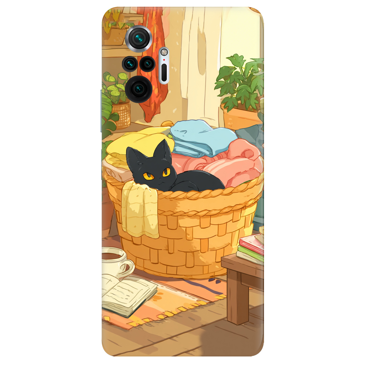 Чехол для Xiaomi Redmi Note 10 Pro прозрачный Уют в корзине - фото 1 - Чехлы для телефонов