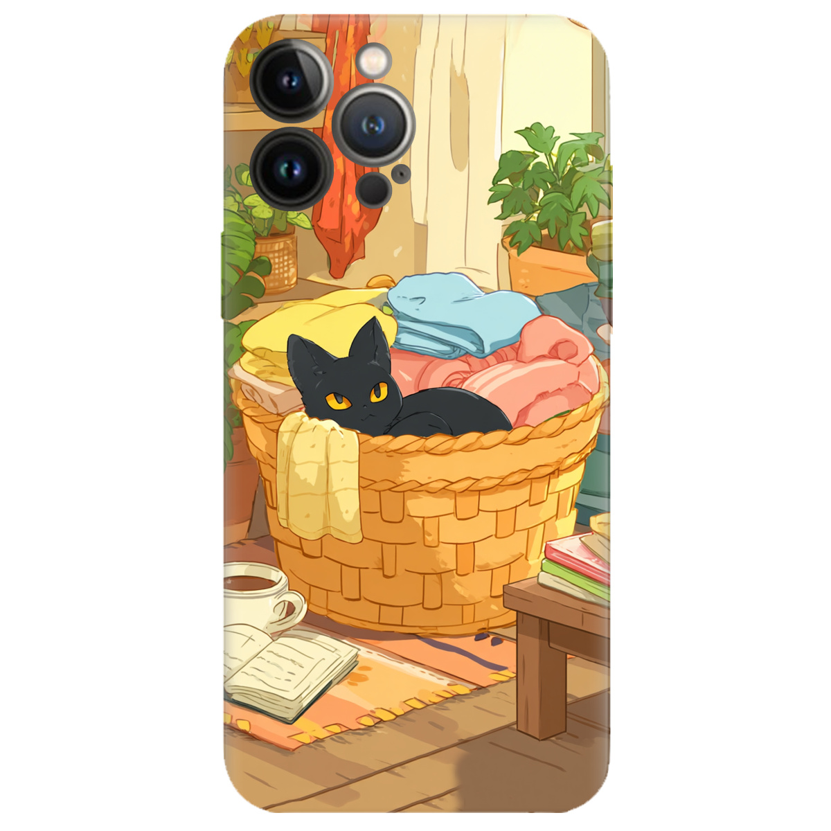 Чохол для Apple iPhone 13 Pro прозорий Затишок у кошику - фото 1 - Чохли для телефонів