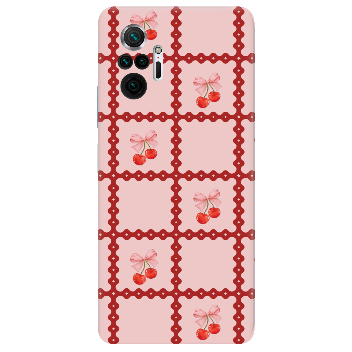Чохол для Xiaomi Redmi Note 10 Pro прозорий Вишні у сітці - фото 1 - Чохли для телефонів