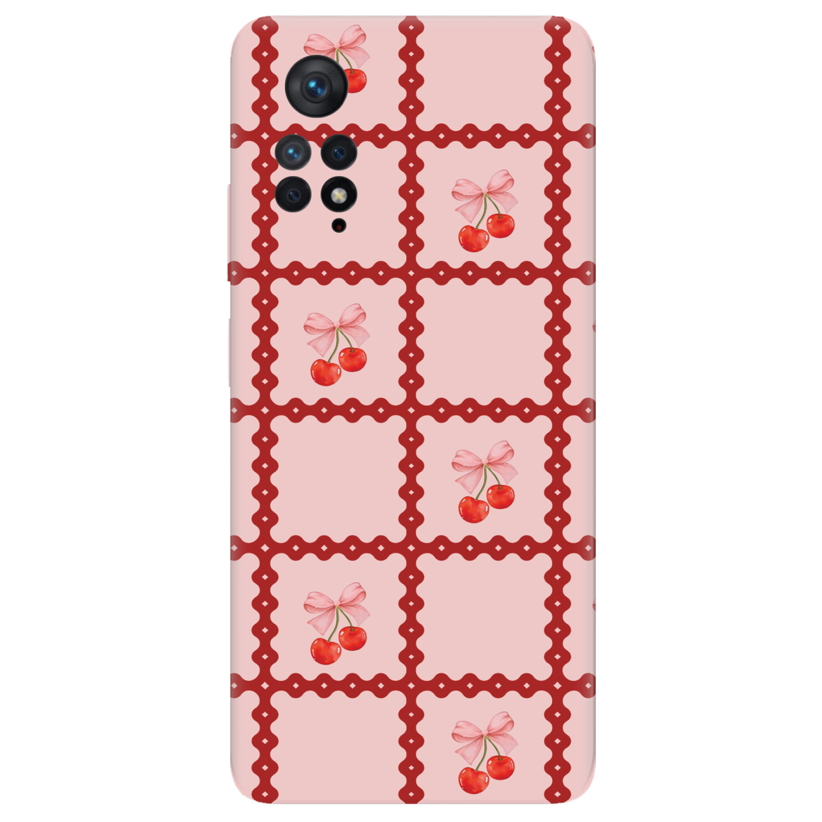 Чохол для Xiaomi Redmi Note 11 Pro прозорий Вишні у сітці - фото 1 - Чохли для телефонів