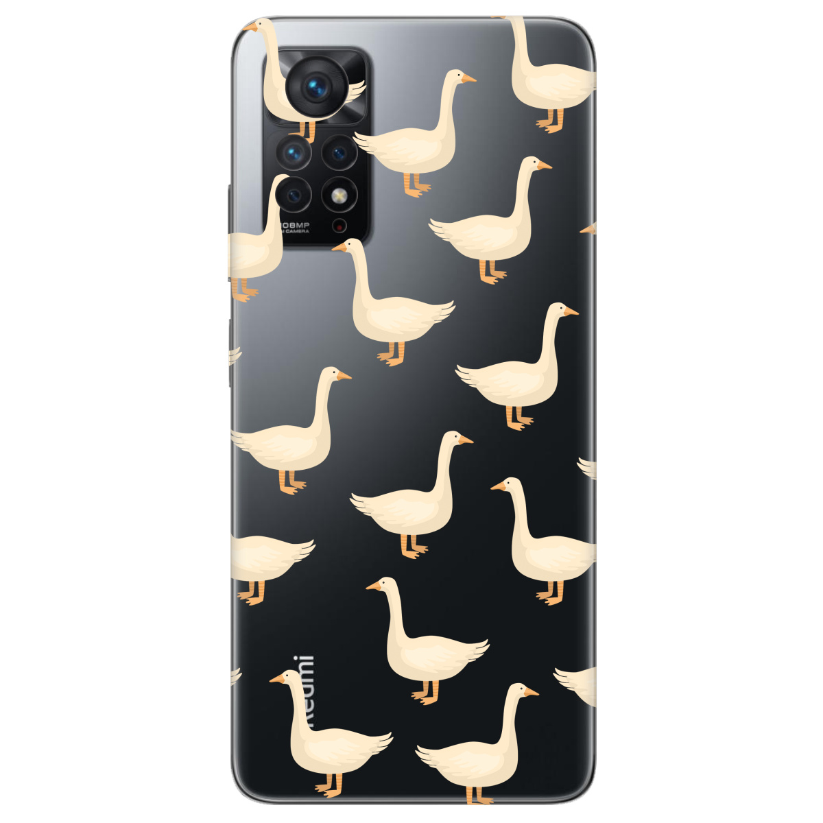 Чехол для Xiaomi Redmi Note 11 Pro прозрачный Гуси в тренде - фото 1 - Чехлы для телефонов