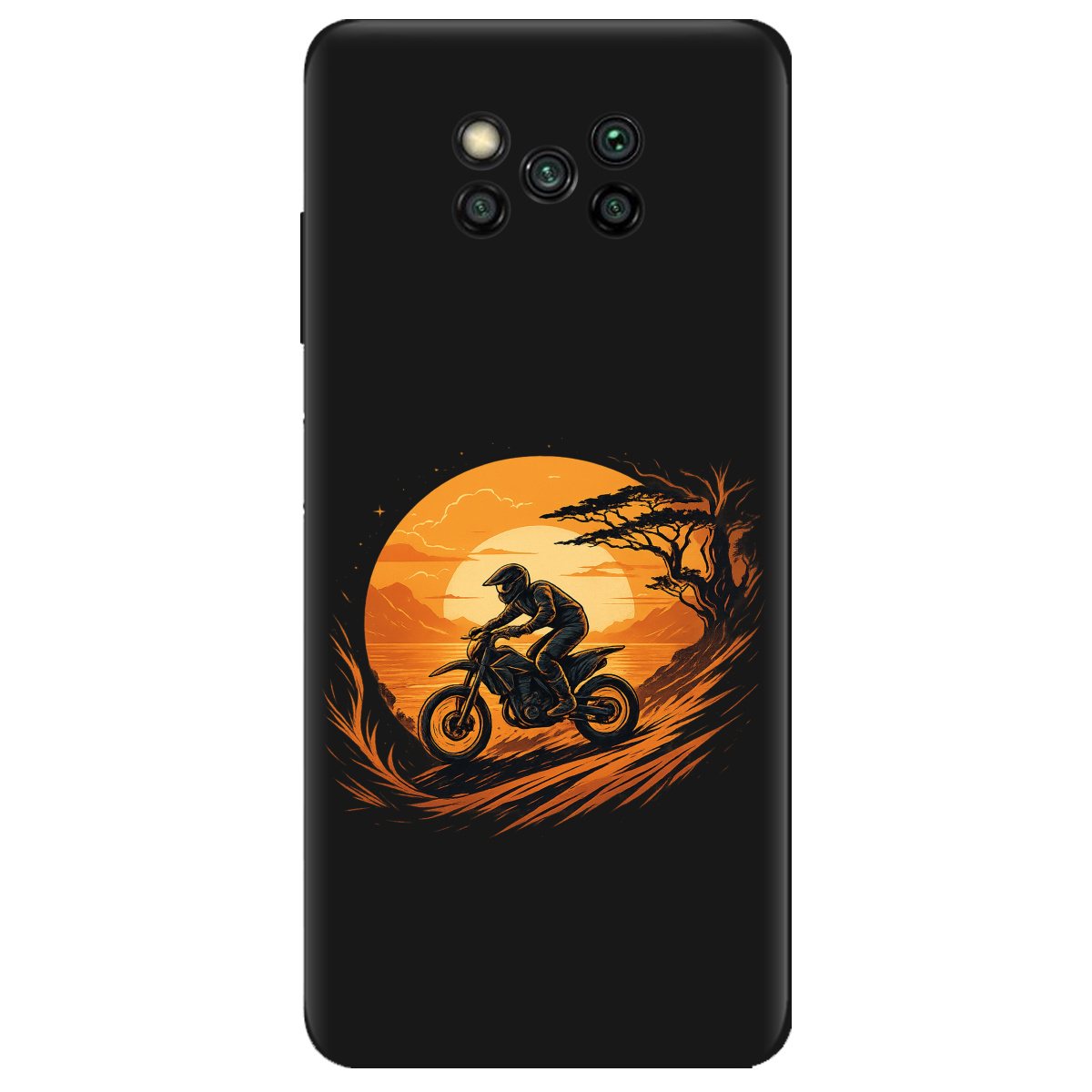 Чехол для Xiaomi Poco X3 черный матовый soft touch БайкПуть - фото 1 - Чехлы для телефонов