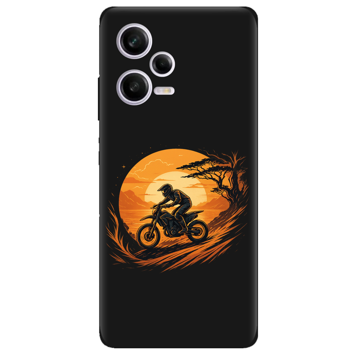 Чохол для Xiaomi Redmi Note 12 Pro 5G чорний матовий soft touch БайкШлях - фото 1 - Чохли для телефонів