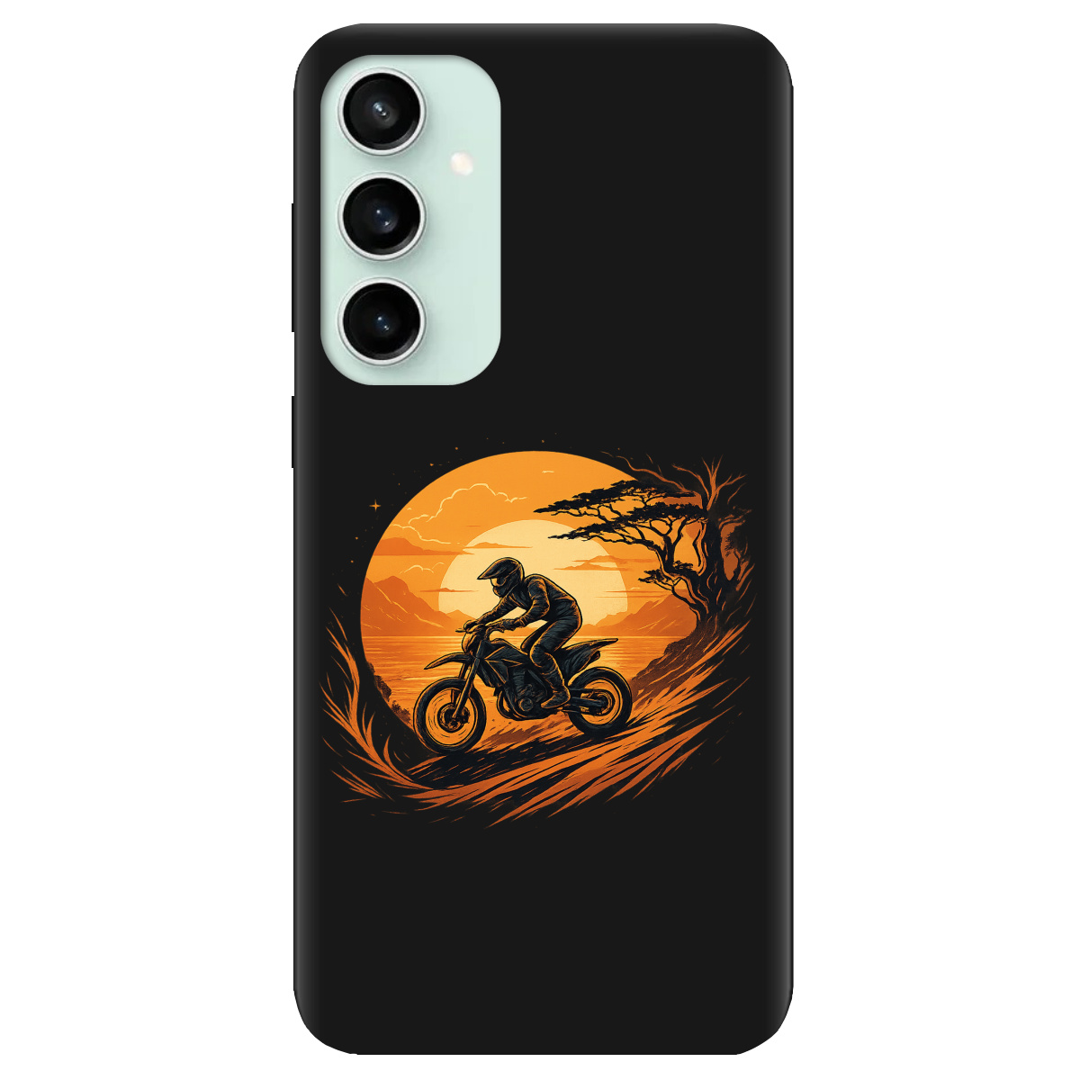 Чехол для Samsung Galaxy S23 FE черный матовый soft touch БайкПуть - фото 1 - Чехлы для телефонов