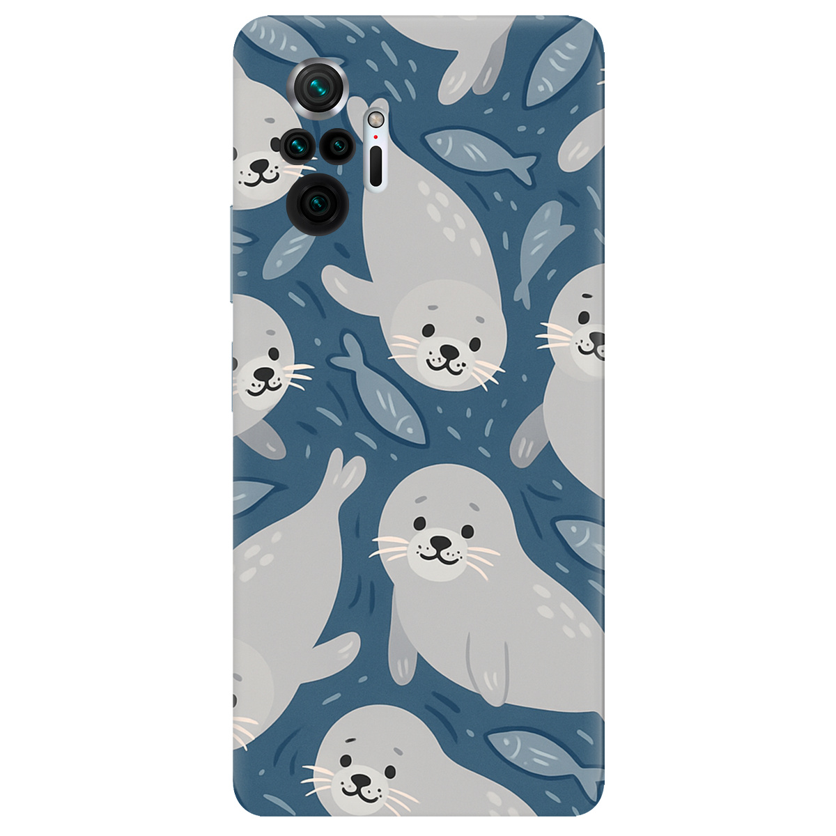 Чехол для Xiaomi Redmi Note 10 Pro прозрачный Морские котики - фото 1 - Чехлы для телефонов