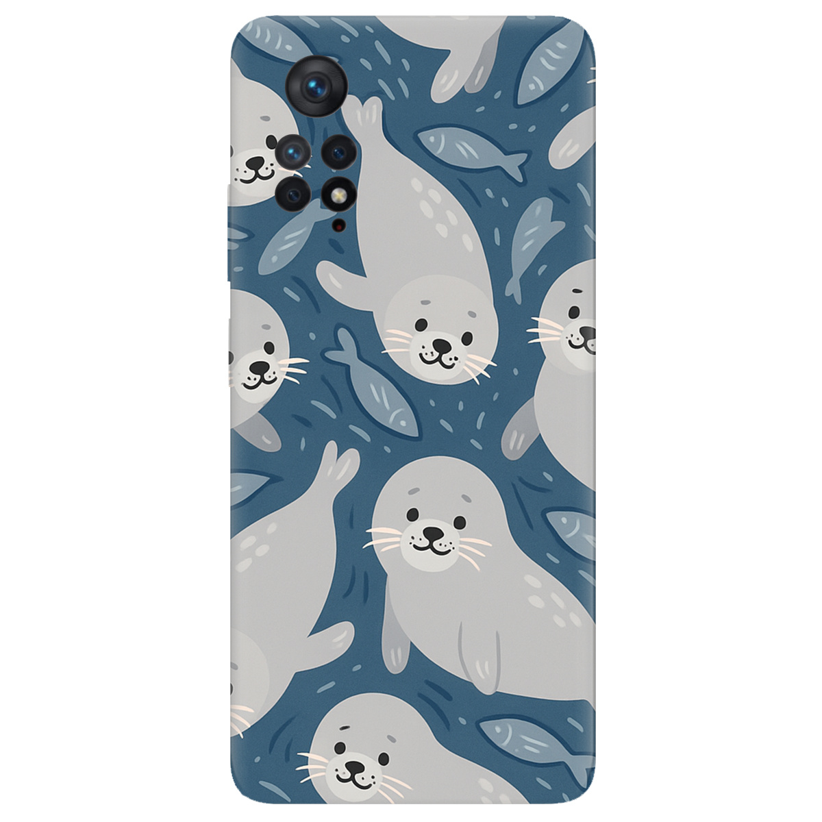 Чехол для Xiaomi Redmi Note 11 Pro прозрачный Морские котики - фото 1 - Чехлы для телефонов