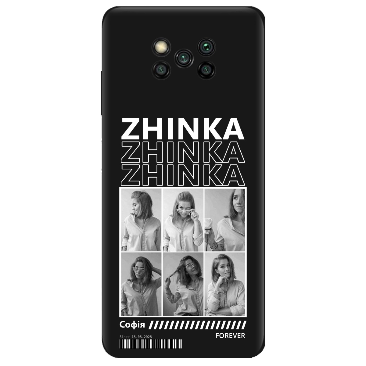 Чохол для Xiaomi Poco X3 чорний матовий soft touch Zhinka (з вашими фото) - фото 1 - Чохли для телефонів