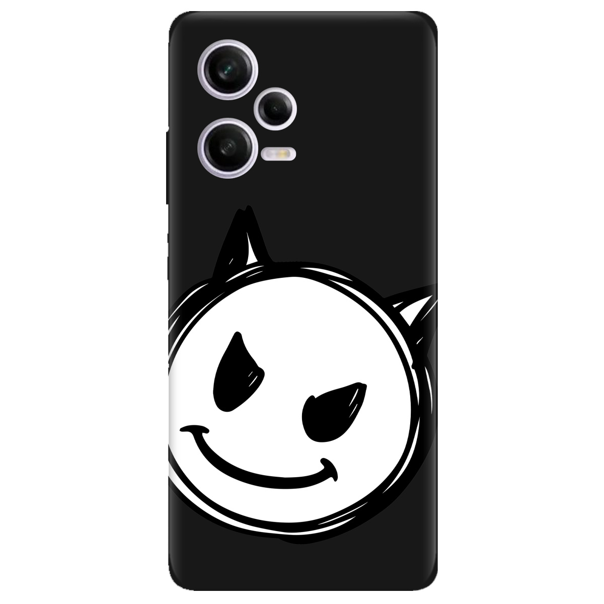 Чехол для Xiaomi Redmi Note 12 Pro 5G черный матовый soft touch Настроение чертенка - фото 1 - Чехлы для телефонов