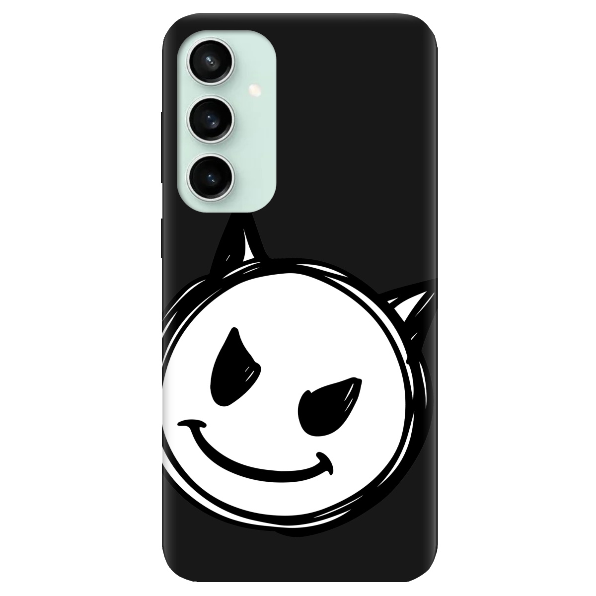 Чохол для Samsung Galaxy S23 FE чорний матовий soft touch Настрій чортеняти - фото 1 - Чохли для телефонів