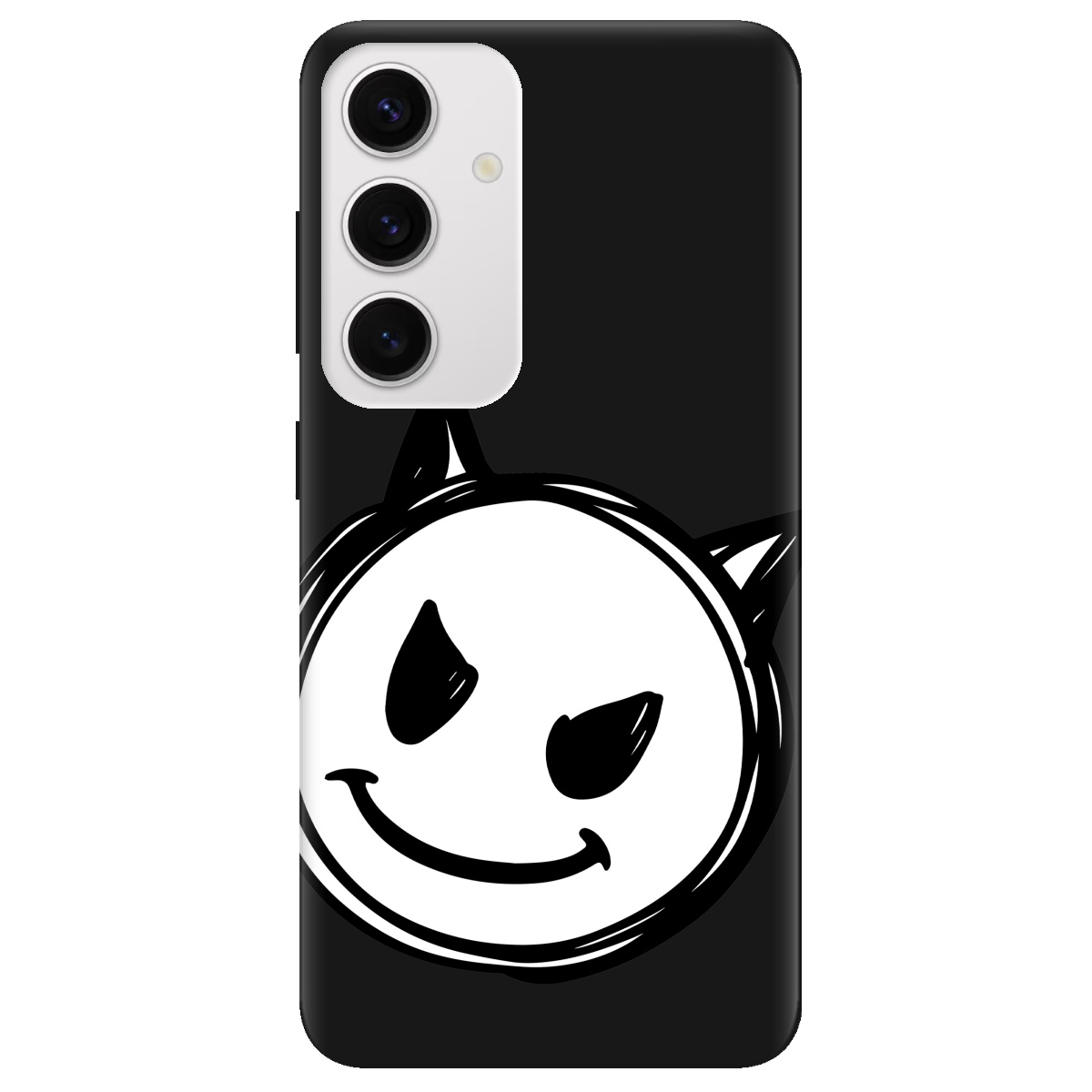 Чехол для Samsung Galaxy S24 черный матовый soft touch Настроение чертенка - фото 1 - Чехлы для телефонов