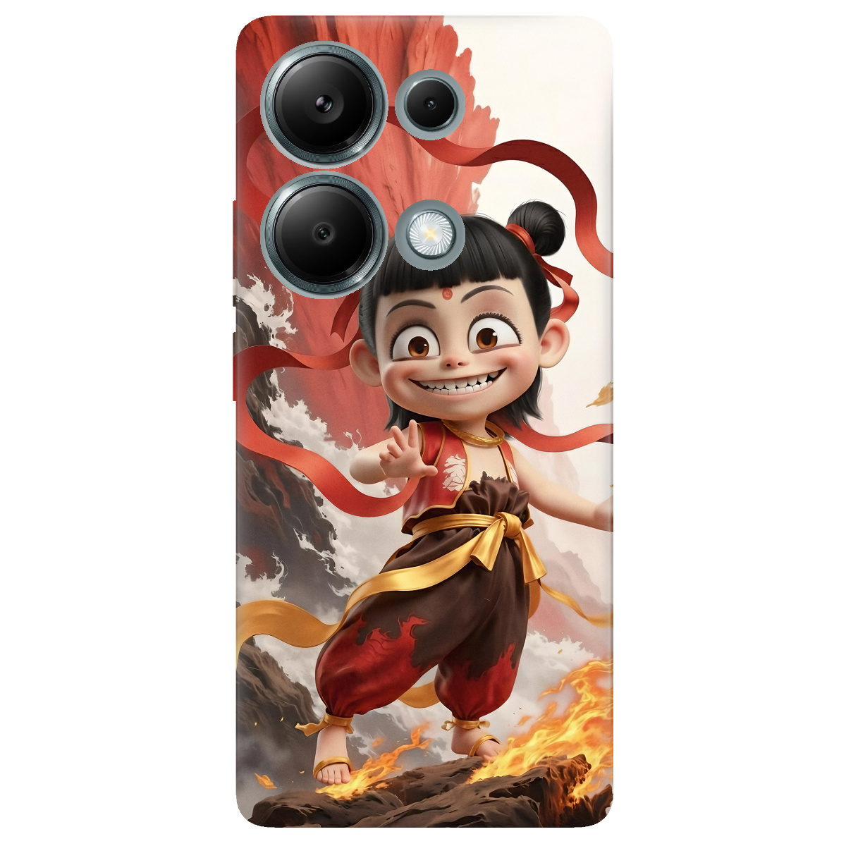 Чехол для Xiaomi Redmi Note 13 Pro 4G прозрачный Огненная Нечжа - фото 1 - Чехлы для телефонов