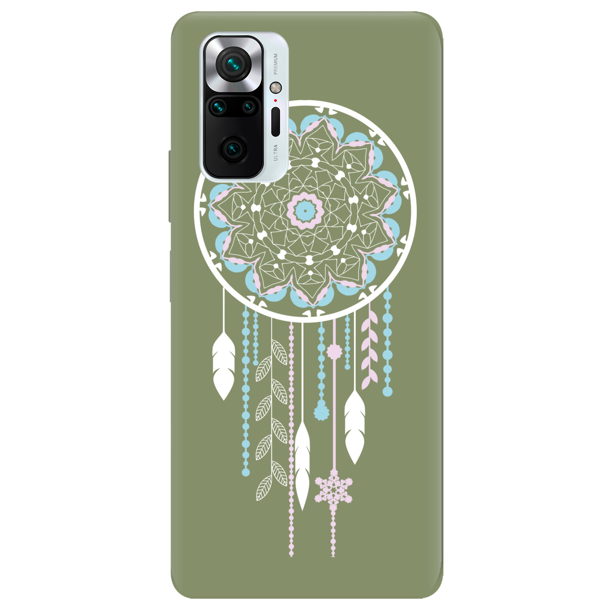 Чохол для Xiaomi Redmi Note 10 Pro оливковий матовий soft touch Ловець снів - фото 1 - Чохли для телефонів