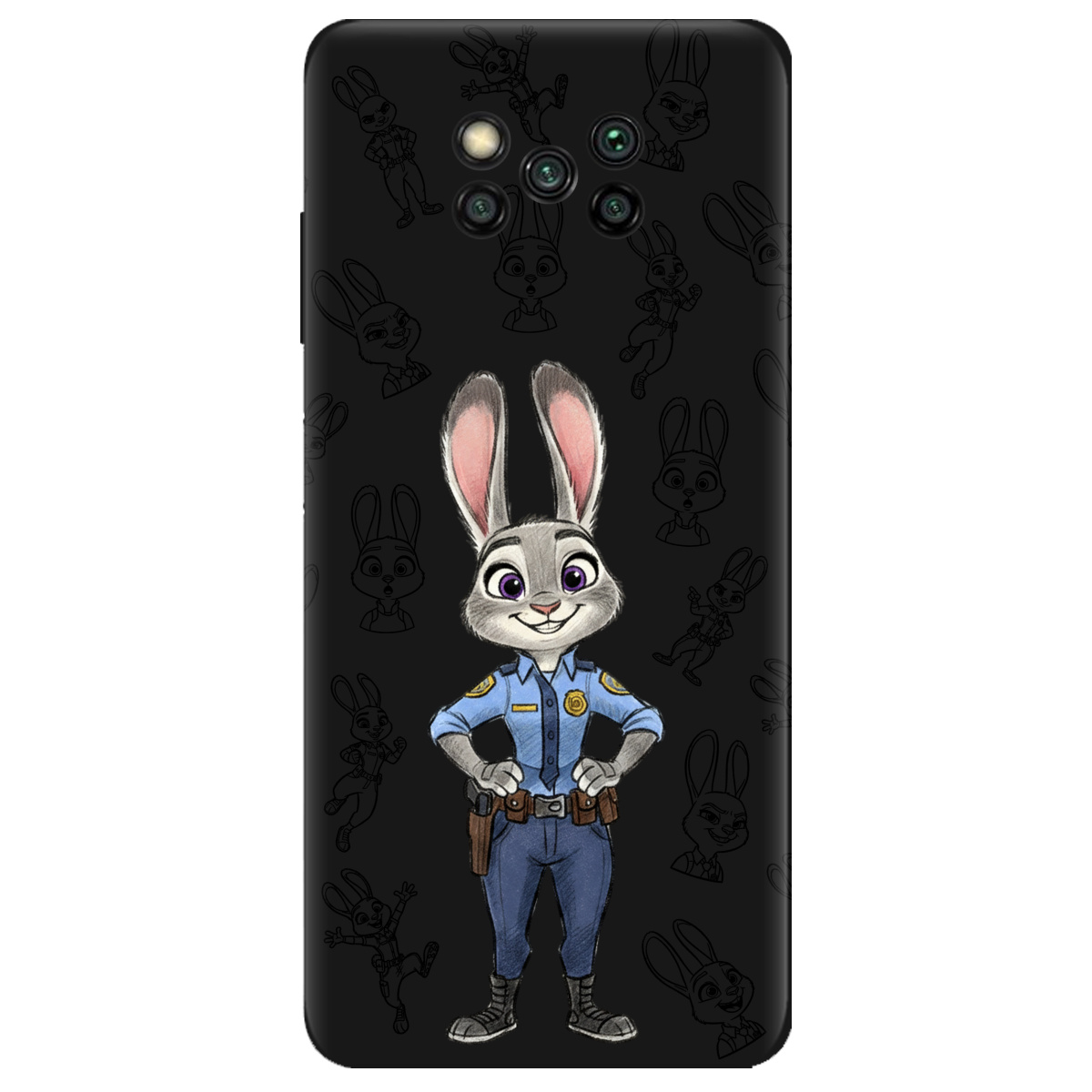 Чехол для Xiaomi Poco X3 черный матовый soft touch Зоотрополис Джуди Judy - фото 1 - Чехлы для телефонов