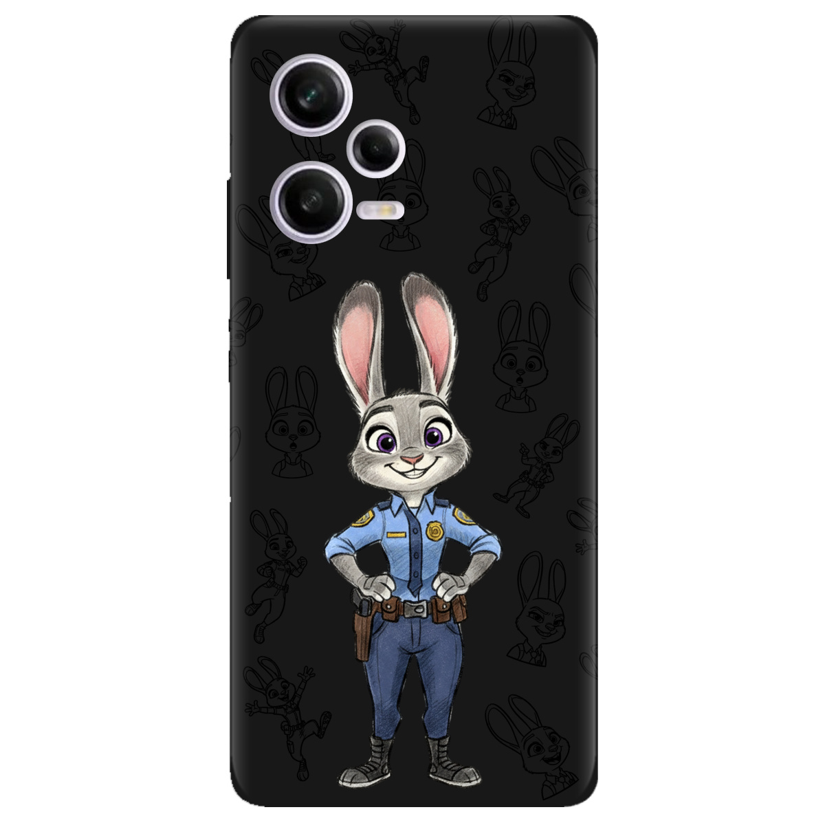 Чехол для Xiaomi Redmi Note 12 Pro 5G черный матовый soft touch Зоотрополис Джуди Judy - фото 1 - Чехлы для телефонов
