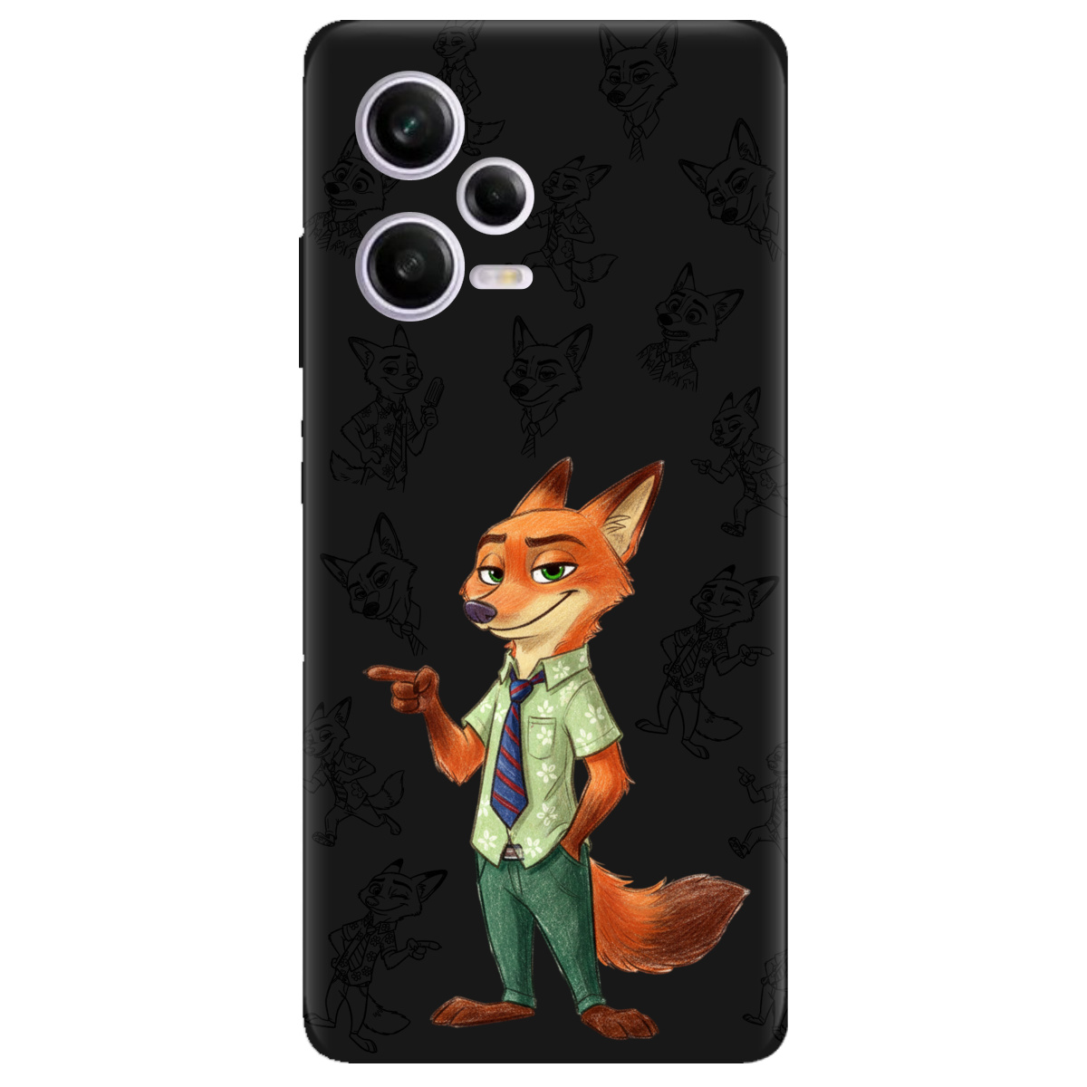 Чехол для Xiaomi Redmi Note 12 Pro 5G черный матовый soft touch Зоотрополис Ник Nick - фото 1 - Чехлы для телефонов