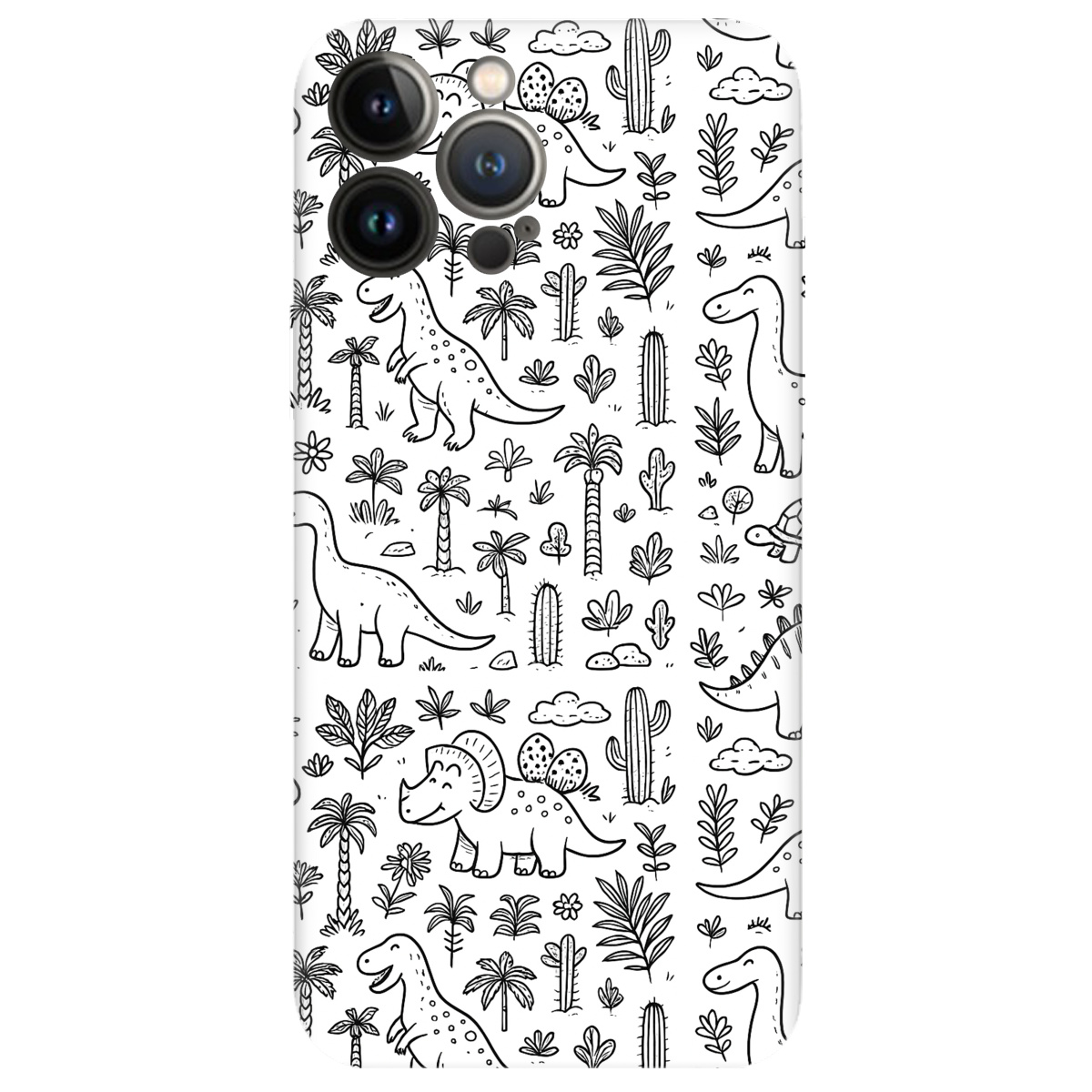 Чехол для Apple iPhone 13 Pro прозрачный Милые динозавры - фото 1 - Чехлы для телефонов