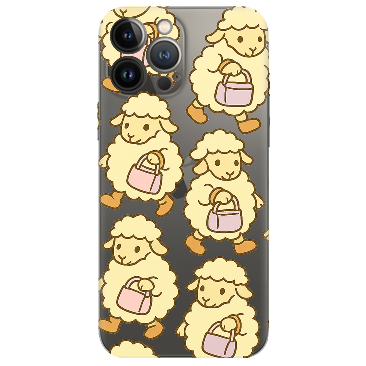 Чехол для Apple iPhone 13 Pro прозрачный Барашки - фото 1 - Чехлы для телефонов