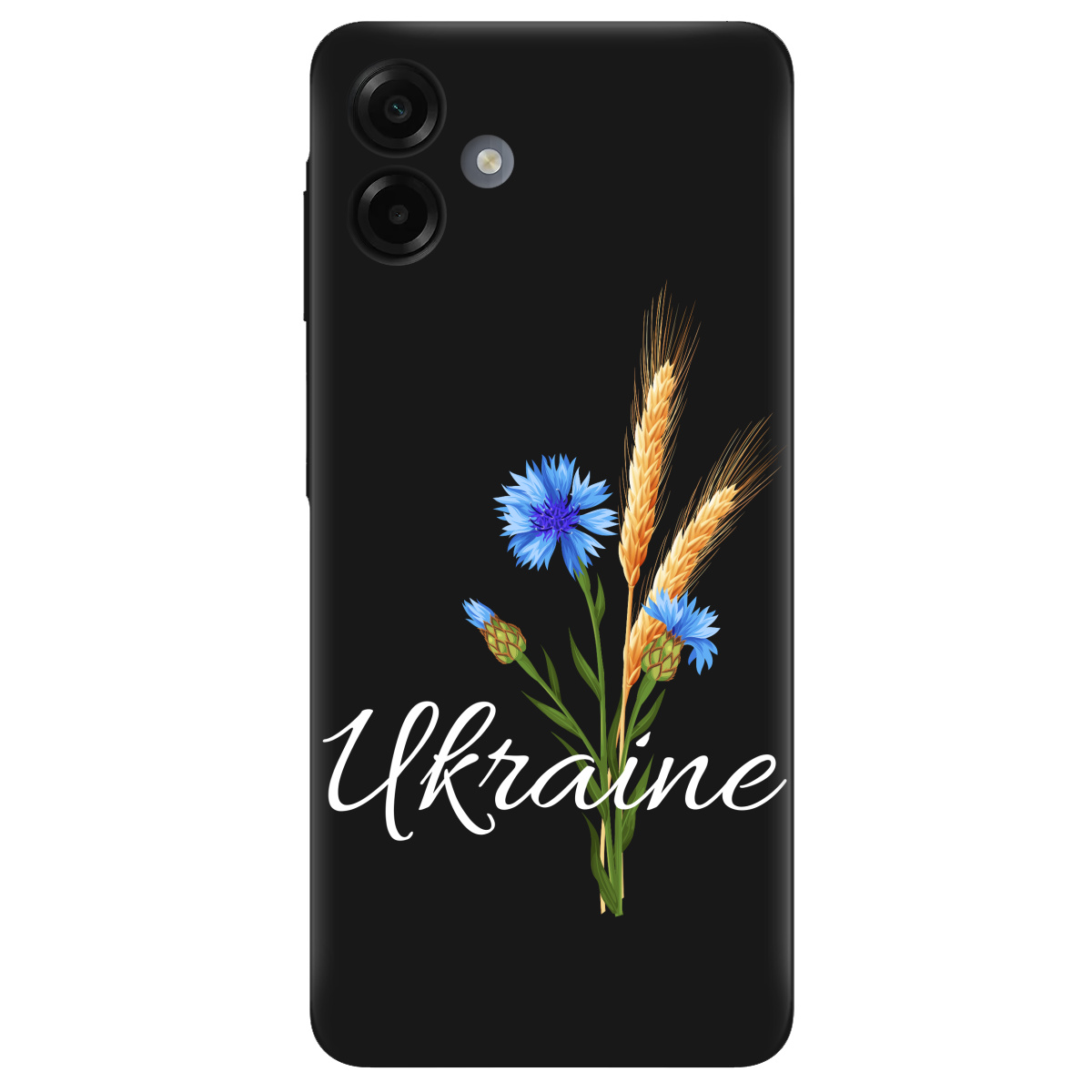 Чохол для Samsung Galaxy A07 чорний матовий soft touch Незалежна Україна - фото 1 - Чохли для телефонів