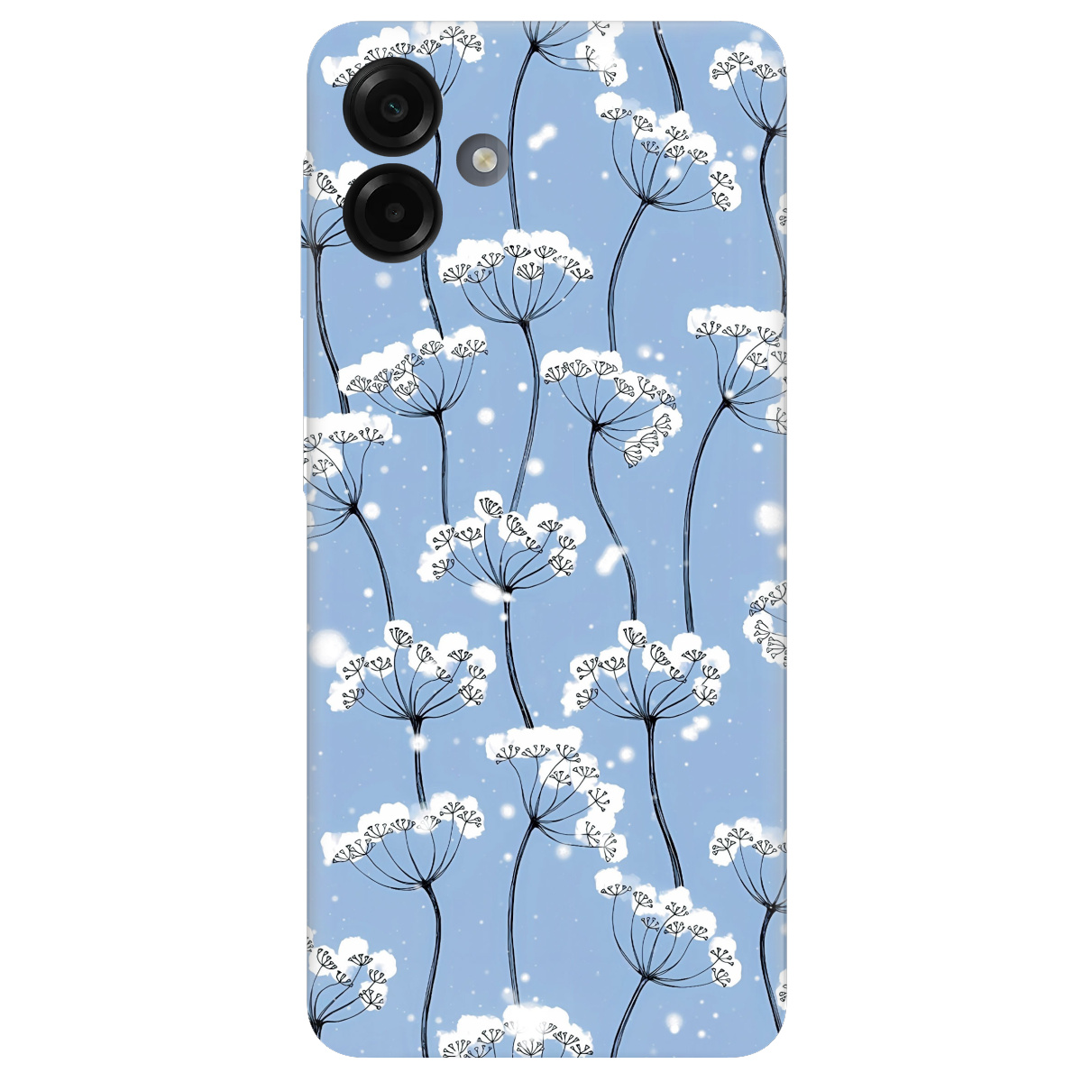 Чохол для Samsung Galaxy A07 прозорий Пухнасті сніжинки - фото 1 - Чохли для телефонів