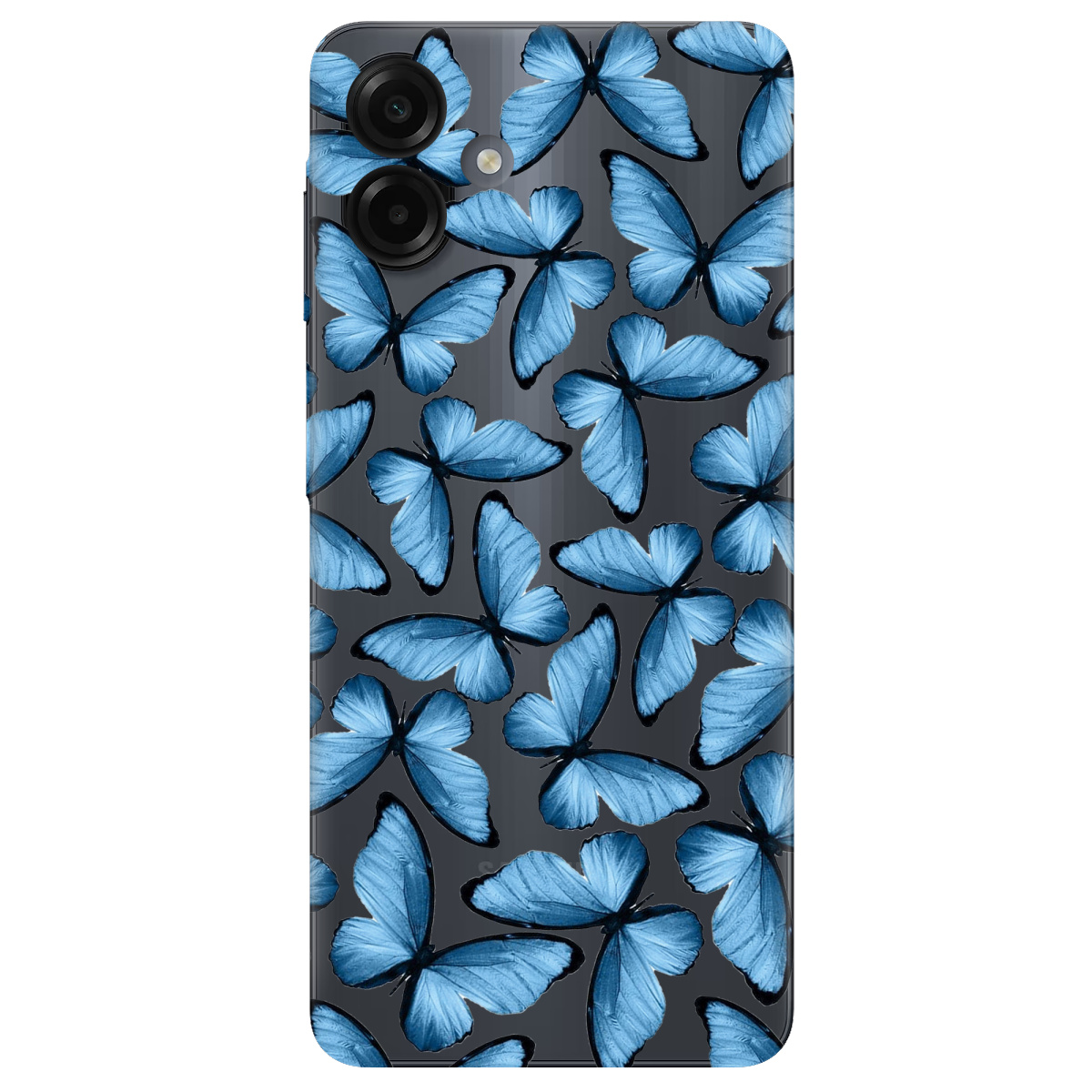 Чехол для Samsung Galaxy A07 прозрачный Blue wings - фото 1 - Чехлы для телефонов