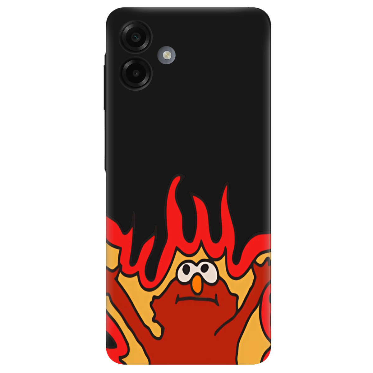 Чехол для Samsung Galaxy A07 черный матовый soft touch Хаос у вогні - фото 1 - Чехлы для телефонов