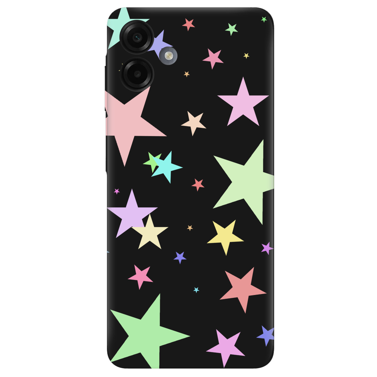 Чехол для Samsung Galaxy A07 черный матовый soft touch Яскраві зірки (black) - фото 1 - Чехлы для телефонов
