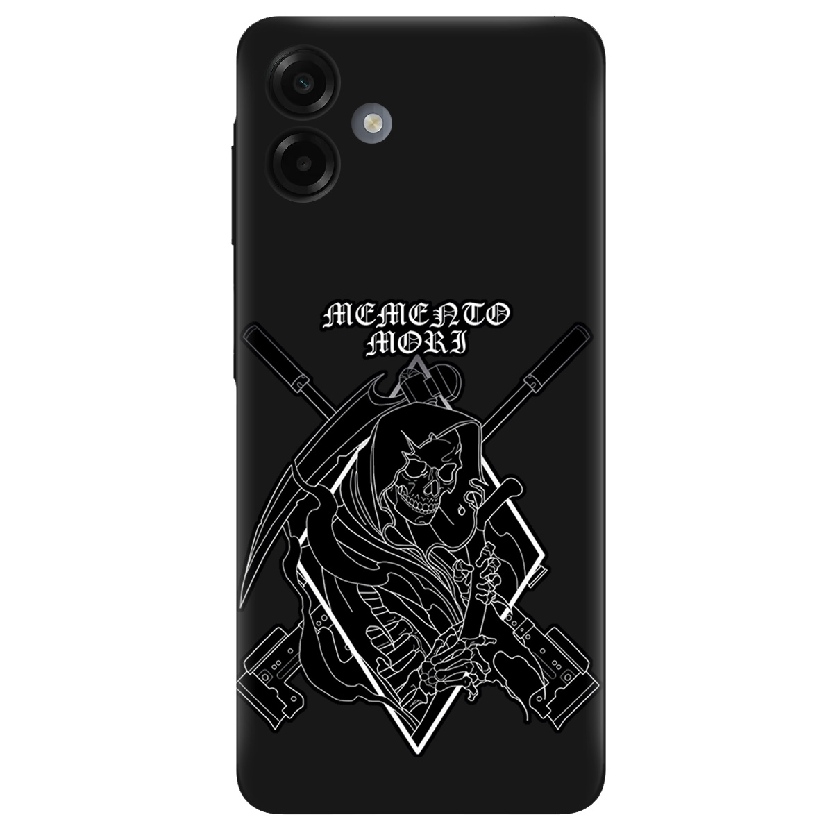 Чохол для Samsung Galaxy A07 чорний матовий soft touch Пам'ятай про смерть - фото 1 - Чохли для телефонів