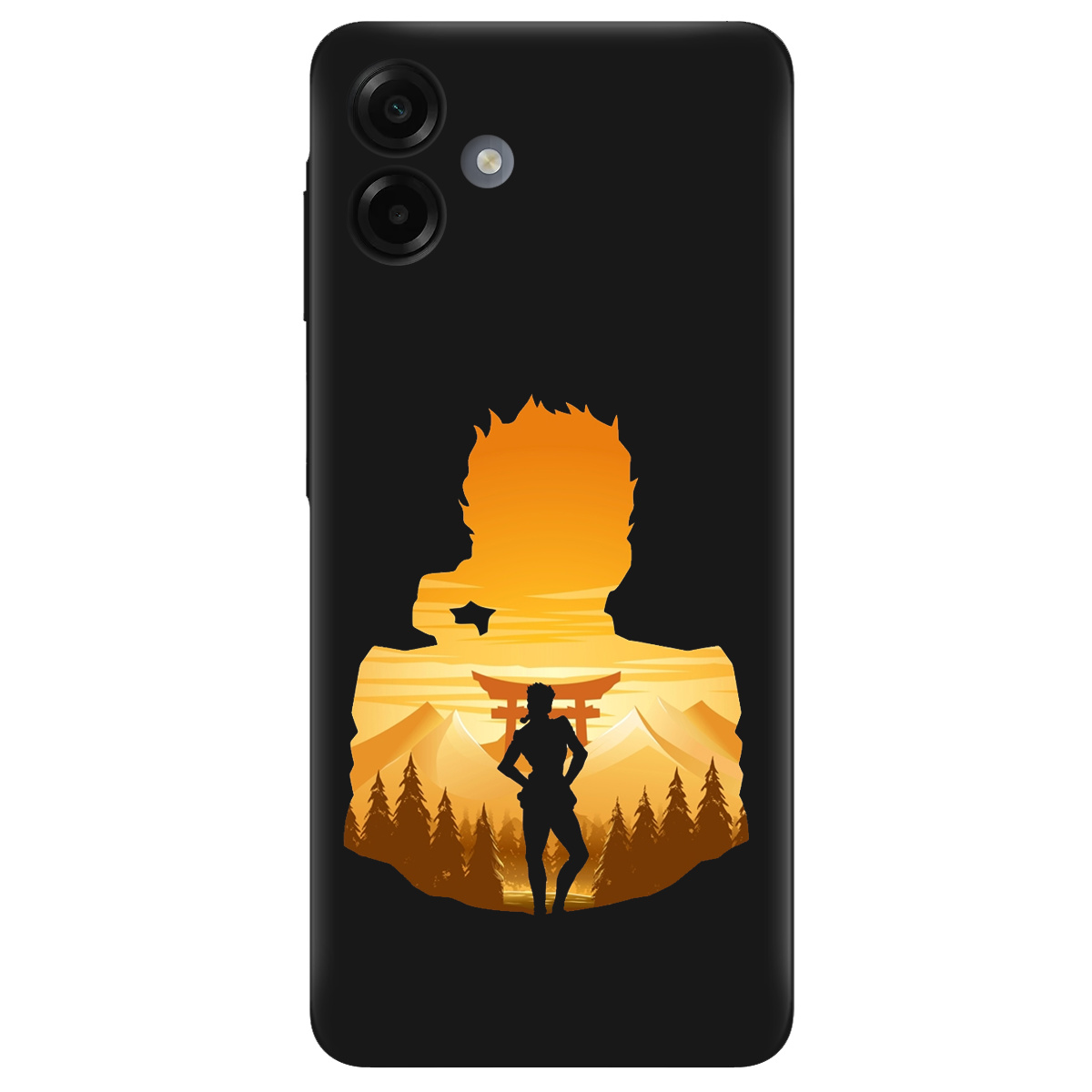 Чехол для Samsung Galaxy A07 черный матовый soft touch JoJo Giorno Giovanna - фото 1 - Чехлы для телефонов